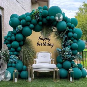 Teal Balloon Garland Arch Kit Double Stuffed, Dark Turquoise Teal-Green Aqua Balloon Different Sizes 18/12/5 Inch for Baby Shower Birthday Wedding Winter New Year Party Decoration
