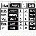 Black White Calendar Bulletin Board Set Black White Flip Calendar with Holder Boho Classroom Decoration with 56 Date Cards Adjustable Calendar Holder for Classroom Home Decor Supplies