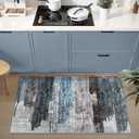Ciicool Modern Abstract Area Rug 2x3 Washable Small Entryway Rug, Non-Slip Low Pile Throw Rug, Foldable Kitchen Bathroom Rugs, Blue Grey Floor Carpet for Entrance Living Room Bedroom Indoor Doormat