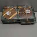 Maxcheck 12 Sets Baby Shower Bridal Game Prizes for Winners Round Cheese Board Set Wood Mini Charcuterie Board with Knives and Forks Thank You Card with Gift Box for Guests Wedding (Acacia)