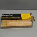 SpaceAid Bamboo Drawer Dividers with Inserts and Labels, Kitchen Adjustable Drawer Organizers, Expandable Organization for Home, Office, Dressers and Bathroom, 6 Dividers with 12 Inserts (17-22 in)