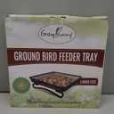 Gray Bunny Bird & Squirrel Feeder Tray 11x11 Inches, Cardinal, Blue Jay, Crow, Wild Large Bird Feeders for Outdoors, Outside Free Standing Metal Hopper Bowl Feeding Platform