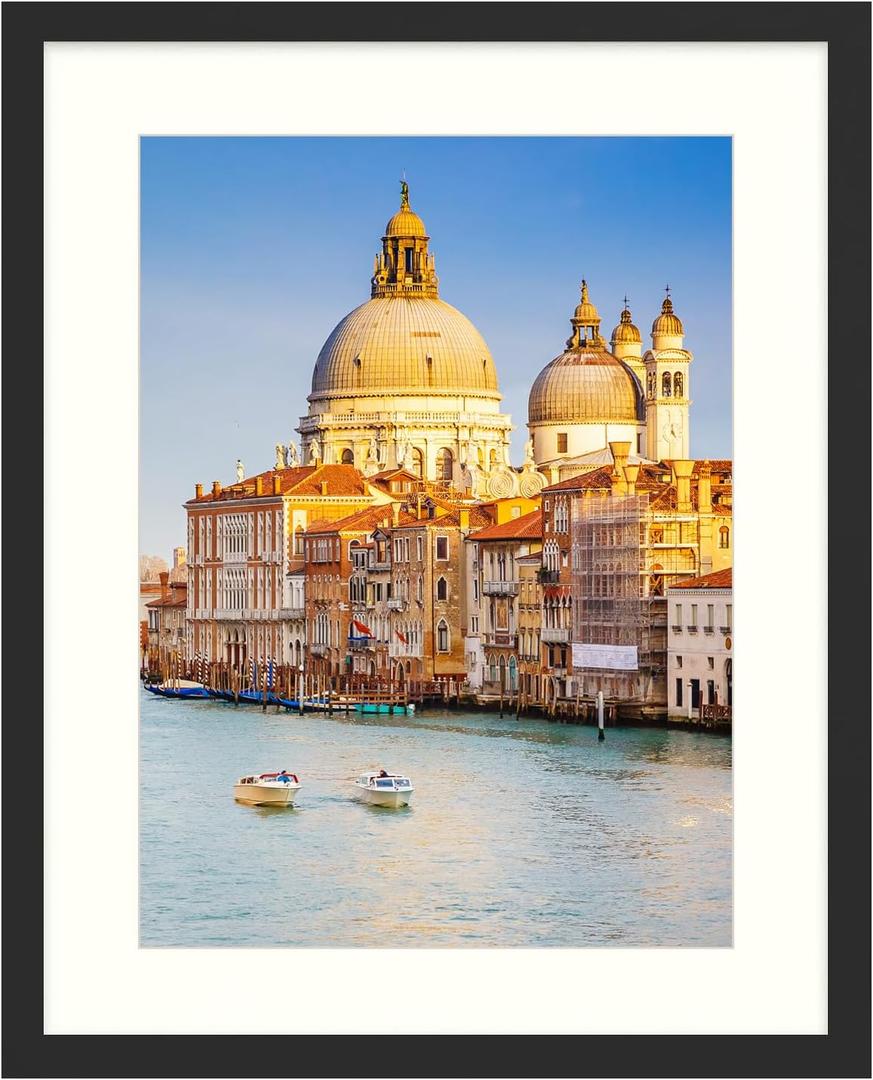 wyooxoo 20x24 Picture Frame Black Made of Solid Wood Photo Frames Display Pictures 16x20 with Mat or 20x24 Without Mat Colorful Frame For Horizontal Vertical Wall Mounting