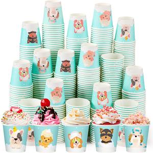 Patelai 500 Pack 3 oz Paper Cups Disposable Bathroom Small Mouthwash Animal Beverage Drinking Cups for Home, Office, Travel, Party(Bathroom Dog)