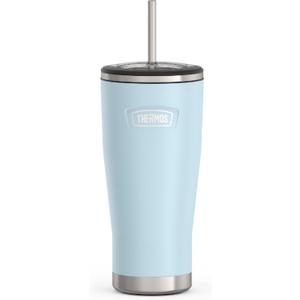 THERMOS ICON SERIES, Stainless Steel Cold Tumbler with Lid and Straw - 24 Ounce, Glacier - Vacuum Insulated Tumbler
