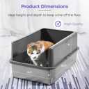 iPrimio XL Stainless Steel Litter Box with Lid - High-Sided Metal Litter Box with Enclosure for Big Cats - Easy to Clean, Rust-Resistant, and Durable - Never Absorbs Odors - 23.5 x 15.5 x 6 in