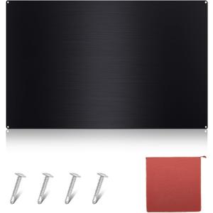 Yaocom Stainless Steel Backsplash Range Hood Stove Backsplash Back Stainless Steel Sheet for Kitchen Wall Splatter Metal Wall Panels with Screws and Hanging Towel(Black,30×12 Inch)