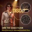 70s Wig for Men Funny Disco Hippie Wigs for Halloween Costume Party Short Brown Culry Wigs with Glasses Mustache Necklace (Brown)