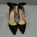 Carcuume Womens Bow Tie Back Heels Close Toe Pumps Stiletto High Heels Wedding Shoes Ankle Strap Heel Sandals (8, Black)