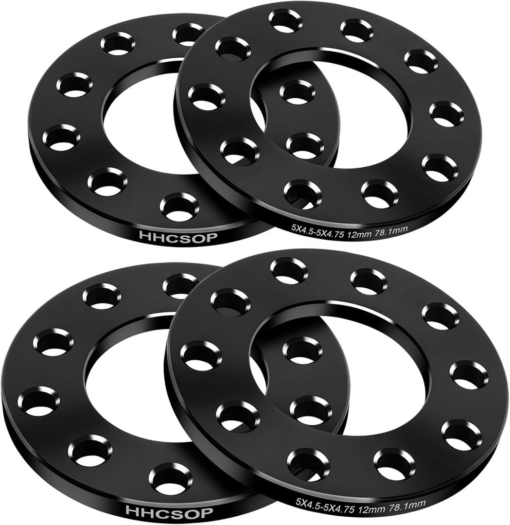 5x4.5 5x114.3 5x4.75 Universal Wheel Spacers for Ford/Jeep/Toyota/Honda/Nissan, 4PCS 1/2" (12mm) Wheel Adapters for Cherokee Liberty Wrangler Mustang Ranger Tacoma Camry Accord Civic CRV 370Z Sentra