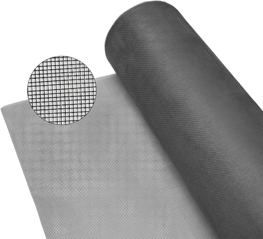 Fiberglass Window Screen Roll, High Visibility and Durable, Protection Install and Repair Door and Window Screens (Gray, 36in*100ft)