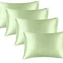 BEDELITE Satin Pillowcase for Hair and Skin, Super Soft Similar to Silk Pillow Cases 4 Pack with Envelope Closure, Cooling Pillowcases for Women Men (20"x40" King Size, Gleam)