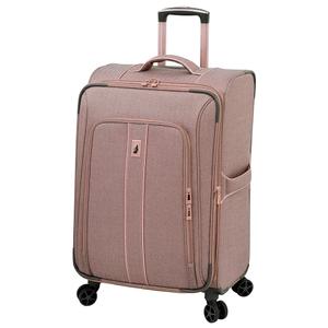 LONDON FOG Newcastle Softside Expandable Spinner Suitcase, Chevron Charcoal Grey Pink, Newcastle Softside Expandable Spinner Suitcase