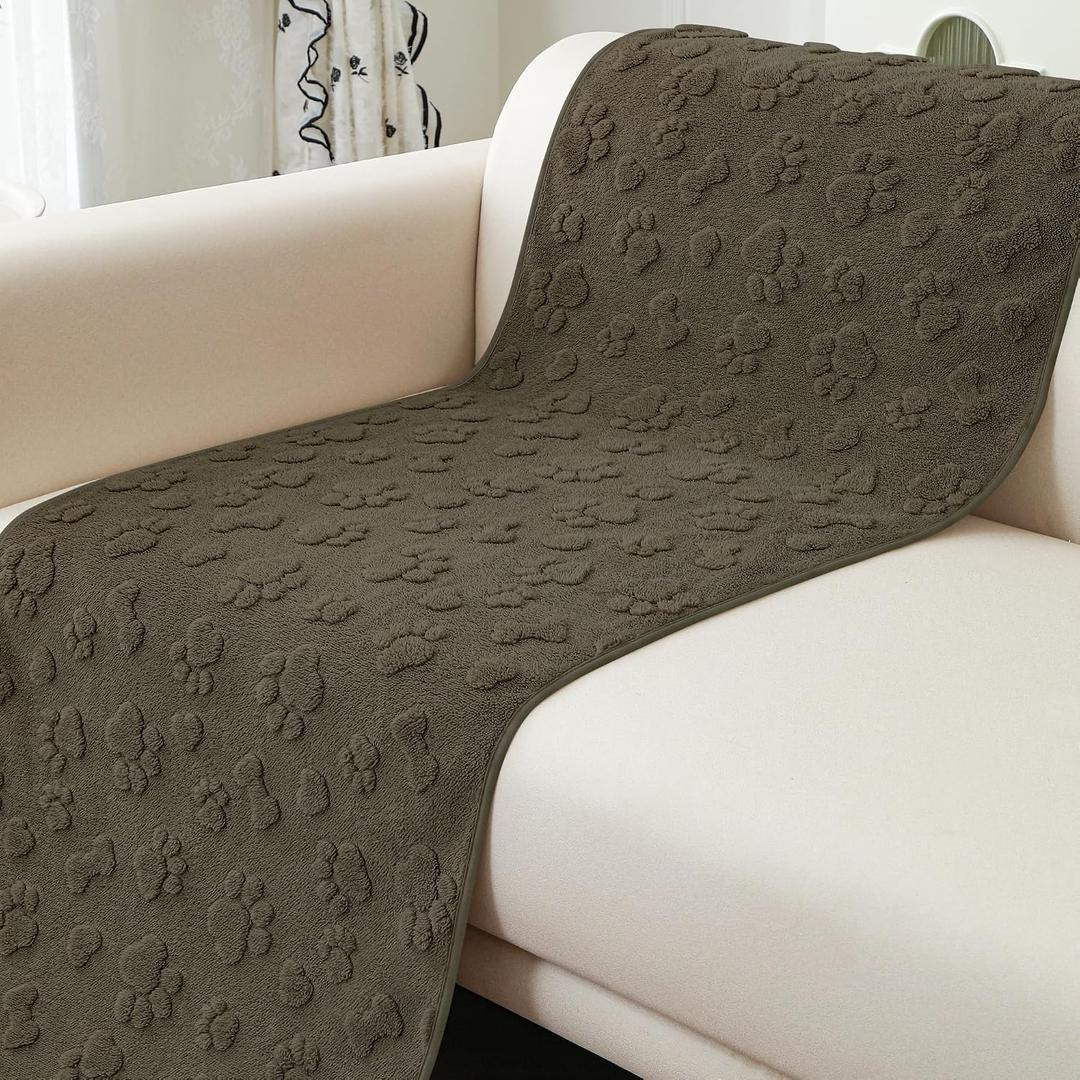 Foxdecor Couch Cover Non Slip Sofa Cover for Pets Chocolate 28 x 82 Inch | Couch Pad Pet Couch Cover Washable Furniture Protector for Living Room Recliner Sofa Seat Protector for Dogs and Cats