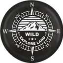 Explore Land 26-27.75 inch Spare Tire Cover Fit Trailer, RV, SUV, Truck, Tough Tire Wheel Soft Cover, Compass