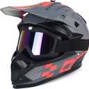 Adult Dirt Bike Helmet Motorcycle Racing Street Bike Off-Road Mountain Bike BMX MX ATV Helmet with Cycling Glasses and Visor for Unisex-Adult (Cement Gray (with goggles))