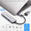 2 x IM INNOMAX Aluminum, USB C to USB Hub, Multiport USB 3.0 Adapter with 4 USB 3.0 Ports for All Computers: MacBook, iPad Pro, Windows Laptops, comuter to Connect Flash Drive, HDD, Printer, Mouse etc
