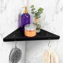 Bathroom Corner Shelf 11" Slot Design Recessed Shower Shelves for Tiled Wall, 304 Stainless Steel Corner Shelves for Bathroom Organizer No Drilling, Matte Black 1 Pack