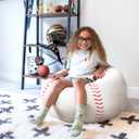 Big Joe Sports Ball Bean Bag Chair for Kids, Baseball Plush, Ultra-Soft Lightweight Polyester Blend, 2.5 Foot Refillable, Single