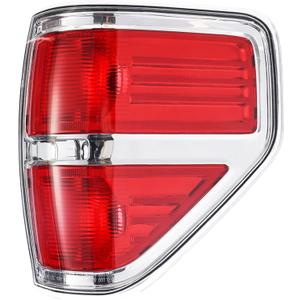 Boine Compatible With 2009 2010 2011 2012 2013 2014 Ford F150 F-150 Right Passenger Side Tail Light Housing - Chrome trim