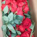 InnoGear 50 Pcs Red Roses Artificial Flowers, Fake Velvet Silk Rose Bulk Faux Flower for Mother's Gift Decoration DIY Wedding Centerpieces Proposal Bridal Bouquets Party Floral Decor (50, Red)
