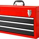 BIG RED Metal Tool Box, 20.5-inch, Portable Metal Tool Box with 4 Drawers, Small Tool Chest with EVA Liners, Ball Bearing Slide Drawers Locking & Powder Coated Finish, Multi-Function Tool Organizer
