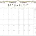 2026 Calendar - Wall Calendar 2026 from January 2026 - June 2027, 18 Months Calendar with Premium Paper, Twin-Wire Binding & Hanging Hook, 12" x 14.5", Golden