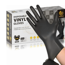 SWIFTLITE Black Vinyl Gloves, Food Grade Gloves Disposable Latex Free & Powder Free, Guantes for Cleaning Cooking Food Prep (100, Large)