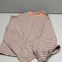 KOSUSANILL Women Oversized Striped Long Sleeve Shirt Crewneck Cropped Tops Drop Shoulder Y2K Preppy Sweatshirt Fall Clothes (Large, Pink)