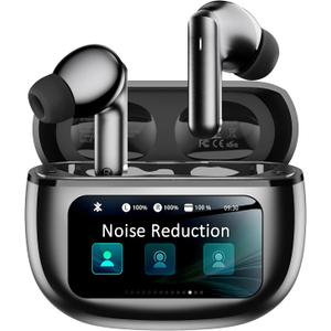 Wireless Earbuds, Ear Buds Active Noise Cancelling with Charging Case, 6.0 Bluetooth Earbuds with AI Clear Calls, 40H Playtime for Sports & Working, Stereo Sound Headphones for iPhone/Android- Black