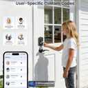 Veise VE017 Fingerprint Smart Door Lock, App Control, 8-in-1 Keyless Entry, Auto Lock, Emergency Power Port, Electronic Touchscreen Keypad, Biometric Smart Locks for Front Door, Matte Black