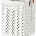 UAK Plastic Laundry Basket with Wheels & Handle, 67L Heavy Duty Foldable Laundry Hamper  Easy Clean Waterproof Rolling Organizer for Bathroom & Laundry Room, White (XXXL)