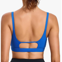 RUNNING GIRL Sports Bras for Women,Square Neck Sports Bra Medium Support Yoga Bra Workout Crop Top with Removable Cups Large,  Brilliant Blue 