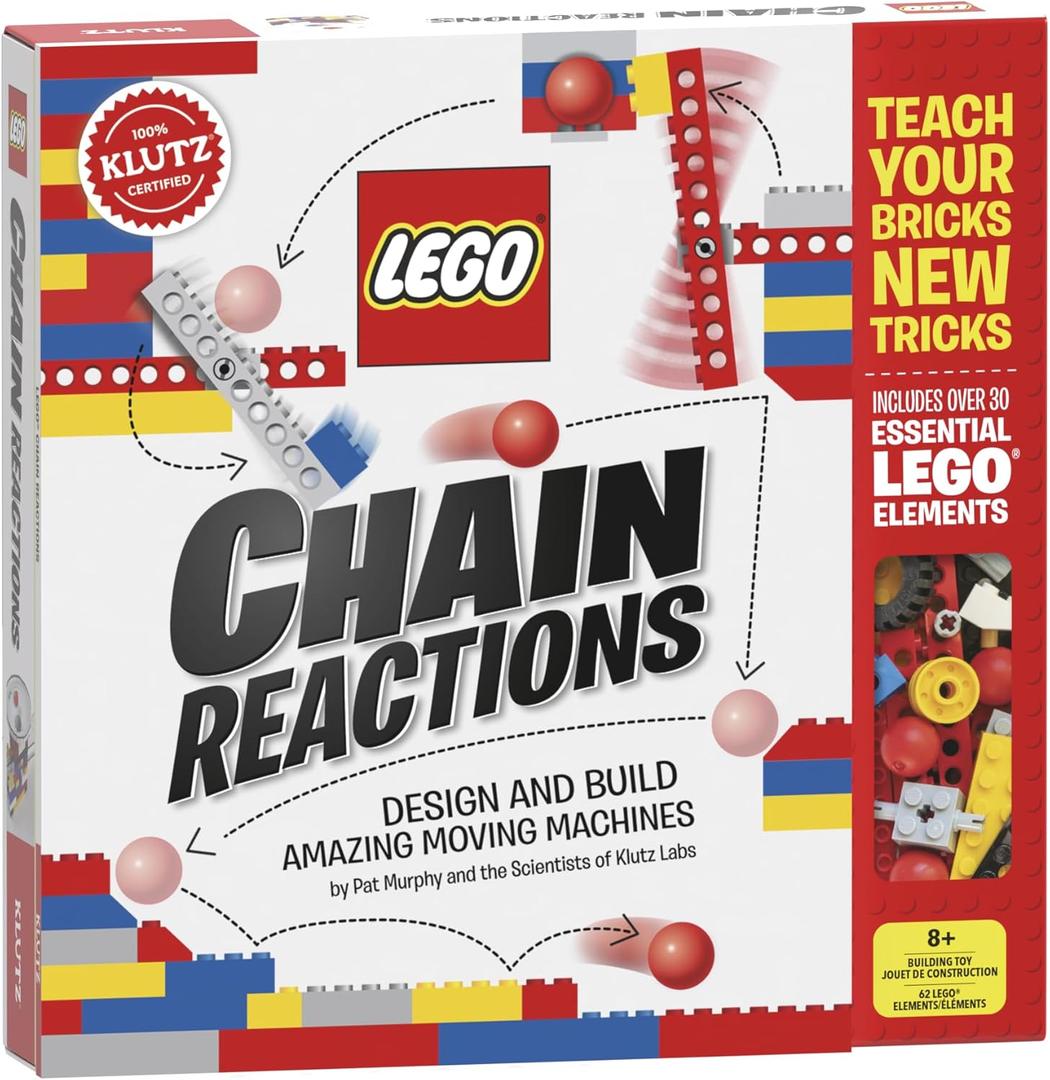 LEGO Chain Reactions (Klutz Science/STEM Activity Kit), 9" Length x 1.06" Width x 10" Height LEGO Chain Reactions (Klutz Science/STEM Activity Kit), 9" Length x 1.06" Width x 10" Height