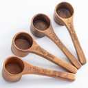 4PCS-Wood Scoop Acacia Wooden Scoops Solid Multipurpose Coffee Scoops for Jars Small Wood Spoon for Canisters & Bath Salts & Seasoning -2 Tbsp