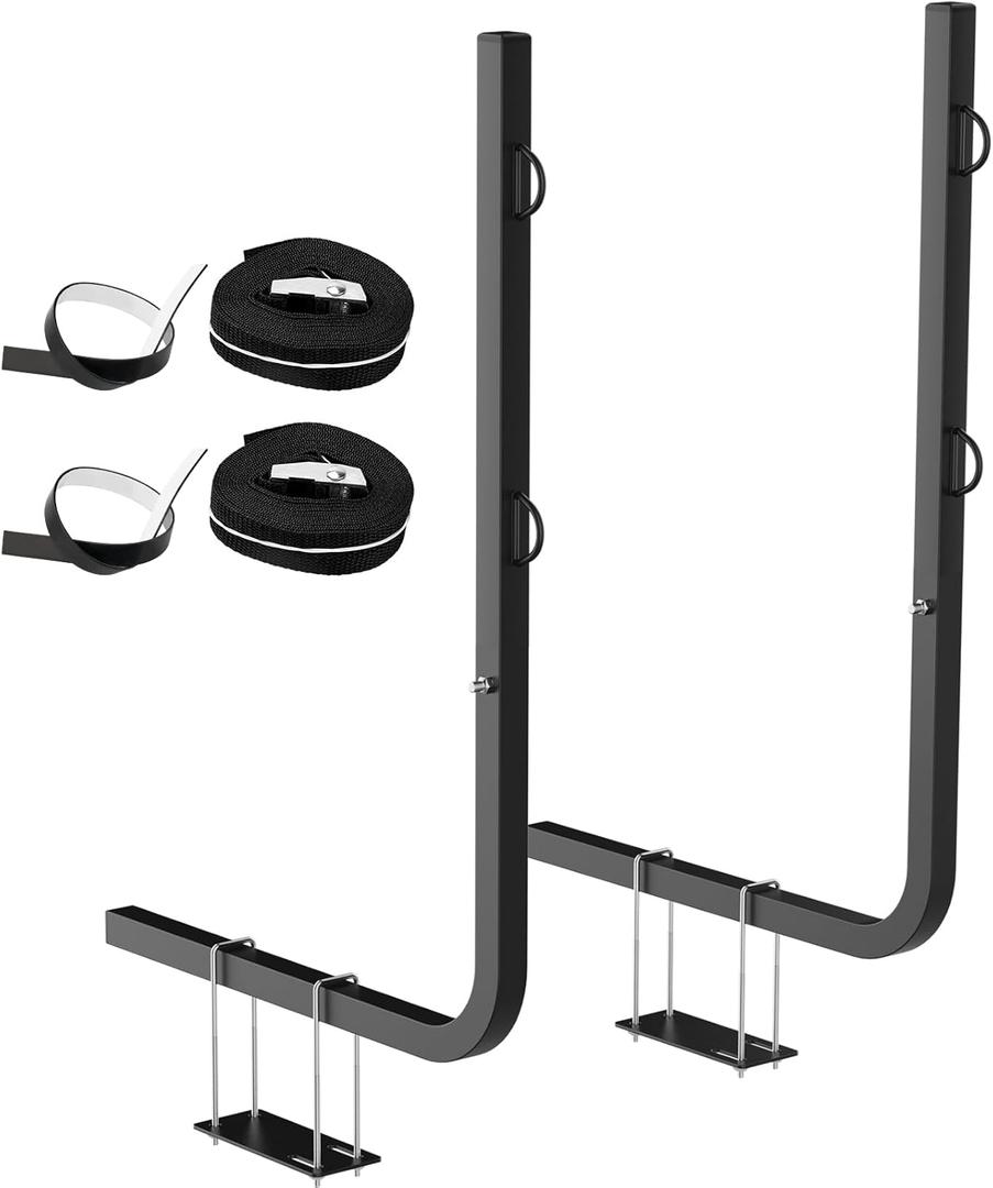 RVGUARD RV Tote Tank Carrier, RV Bumper Mount Tote Tank Holder with Straps & Anti-Slip Strip, RV Bumper Rack Fits Both 4"& 4-1/2" Bumpers