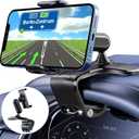 360 Degree Rotation Dashboard Cell Phone Holder for Car Clip Mount Stand Suitable for 4 to 7 inch Smartphones (Black)