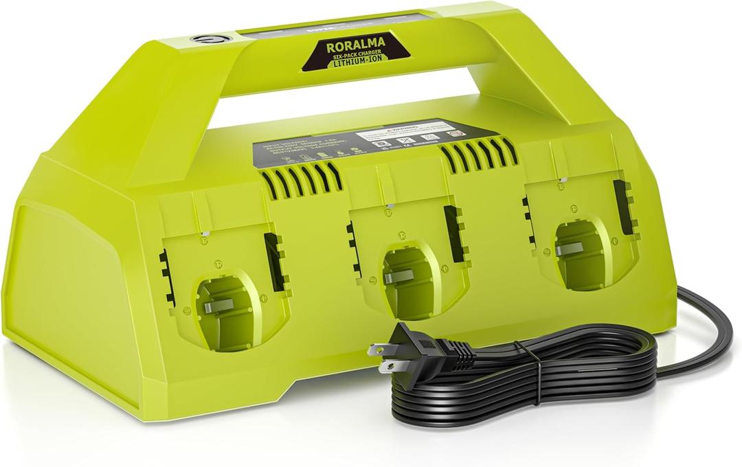 18V 6-Ports Replacement Battery Charger Station for Ryobi P180 P135 P120 P118 P117 Charger, fit for Ryobi 18 Volt ONE+ P102 P104 P105 P106 P107 P108 P109 Lithium Battery