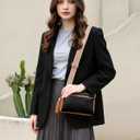 Fashion Small Leather Crossbody Bags for Women Trendy Casual Cross Body Handbags Crossover Travel Purses with Zipper Pockets (Blackbrwon)