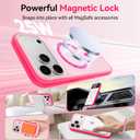 3 in 1 Magnetic Shockproof for iPhone 17 Pro Case, [Fit for MagSafe] [TOP Military Protection] 1X Screen Protector+1X Wrist Strap, Camera Control Cover for iPhone 17 Pro Translucent Hot Pink