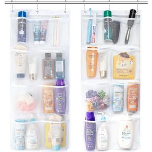 Lifewit Mesh Shower Caddy, 9 Pockets Hanging Shower Organizer with Quick Drying Mesh, Portable Space Saving Bathroom Organizer to Hold Soap, Shampoo and Cruise Ship Essentials, White, Large - 2 Pack (17" x 34") Lifewit Mesh Shower Caddy, 9 Pockets Hanging Shower Organizer with Quick Drying Mesh, Portable Space Saving Bathroom Organizer to Hold Soap, Shampoo and Cruise Ship Essentials, White, Large - 2 Pack (17" x 34")
