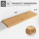 30" Width Floating Shelves, Wall Shelves for Bathroom/Living Room/Bedroom/Kitchen Decor, Oak Shelves with Invisible Brackets Set of 2