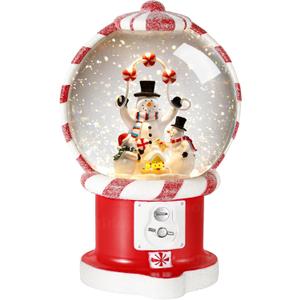 Snowman Snow Globe Christmas Classic Candy Vending Machine Shape Gifts USB/Battery Musical Glitter Snowfall USB/Battery Timer Christmas Decorations Indoor 7.8 inch