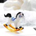 Rocking Horse Figurine 2.4 Inches Hand Blown Glass Mini Horse Crafts Desktop Decoration for Home Decor