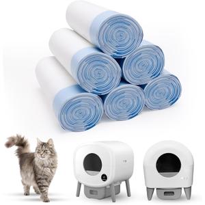 Cat Litter Box Liners 120 Count, Waste Bags for Self-Cleaning Cat Litter Box, Replacement Extra Large Cat Litter Box Liners, 26 x 15.7 Inches（6 Packs/120 Counts）