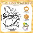 Nuanchu 36 Pieces My Summer Bucket List Activity Poster End of Year Gift Color Your Summer Bucket List Art Poster End of Year and Camp Supplies, one size