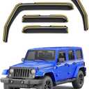 in-Channel Window Visors Rain Guards Fit for Jeep Wrangler JK 2007-2018, Window Rain Guards Vent Visors, Window Deflector Vent Shades for Jeep Wrangler JK 07-18, Car Accessories -4 pcs