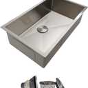30 Inch Undermount Kitchen Sink - Delironexu 18 Gauge Stainless Steel Single Bowl Kitchen Sinks 30"x18"x9" Handmade Design with Brushed, Includes Drain Kit (No Additional Accessories) (30x18x9 Undermount 18 Gauge, Stainless Steel)
