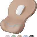 Ergonomic Mouse Pad with Wrist Rest, Mousepad with Wrist Support, Non-Slip Hard Base Mouse Pads, Portable for Office/Home/Travel Work(Coffee) (11.8L x 8W inches)