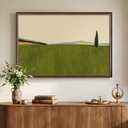 Vintage Framed Green Abstract Landscape Wall Art, Modern Sage Green Canvas Paintings Artwork for Walls, Rustic Tree Nature Pictures for Living Room Bedroom Dining Room Office Wall Decor, 24x36 In